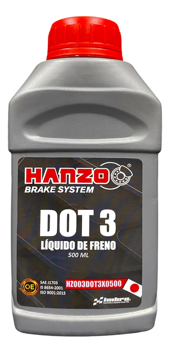 Liquido De Freno DOT3 500ml Hanzo 1